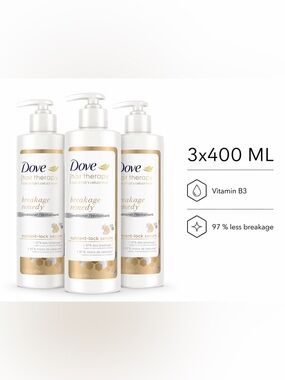 Dove Hair Therapy Breakage Remedy Conditioner 3x400ml Nutrient Lock Serum
